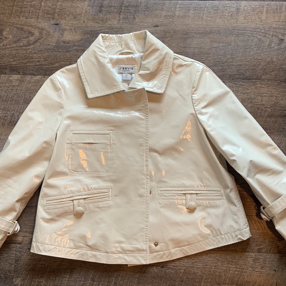 Vintage J'Envie Cream Patent Leather Moto Jacket - Picture 4 of 16